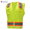 Yellow Orange Hi Vis Working Reflective Safety Vests ANSI Class 2 High Visibility Warning Waistcoat Workwear with Pockets